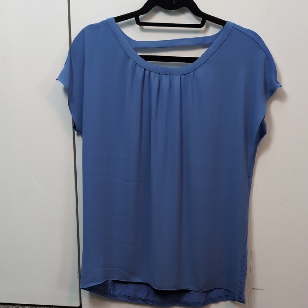 LOFT Blue Cap Sleeve Relaxed Blouse